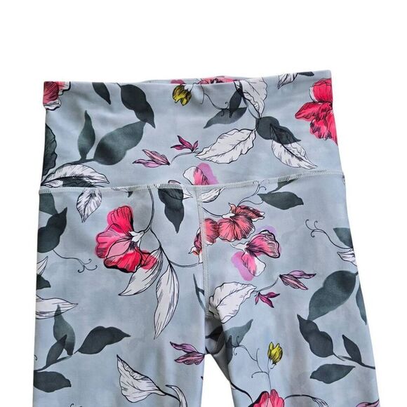 Athleta Elation Tight Leggings Women's Small Blue Red Floral Activewear Stretch - Picture 3 of 6